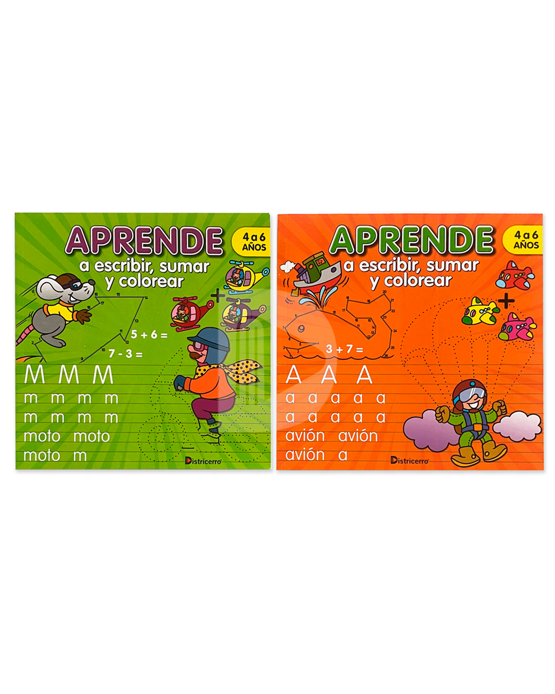 COLECCIÓN APRENDE A ESCRIBIR, SUMAR Y COLOREAR