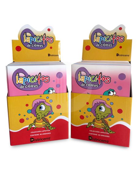 COLECCIÓN LAPICITOS DE COLORES - caja exhibidora con 80 unidades